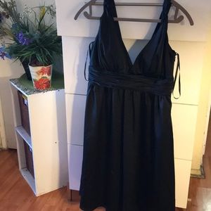Satin black dress for party
